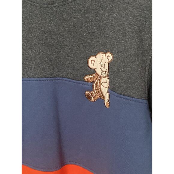 Bear The Beams Long Sleeve Grey Blue Orange Stripe Sweater Sweatshirt Boys Xl - Picture 3 of 9